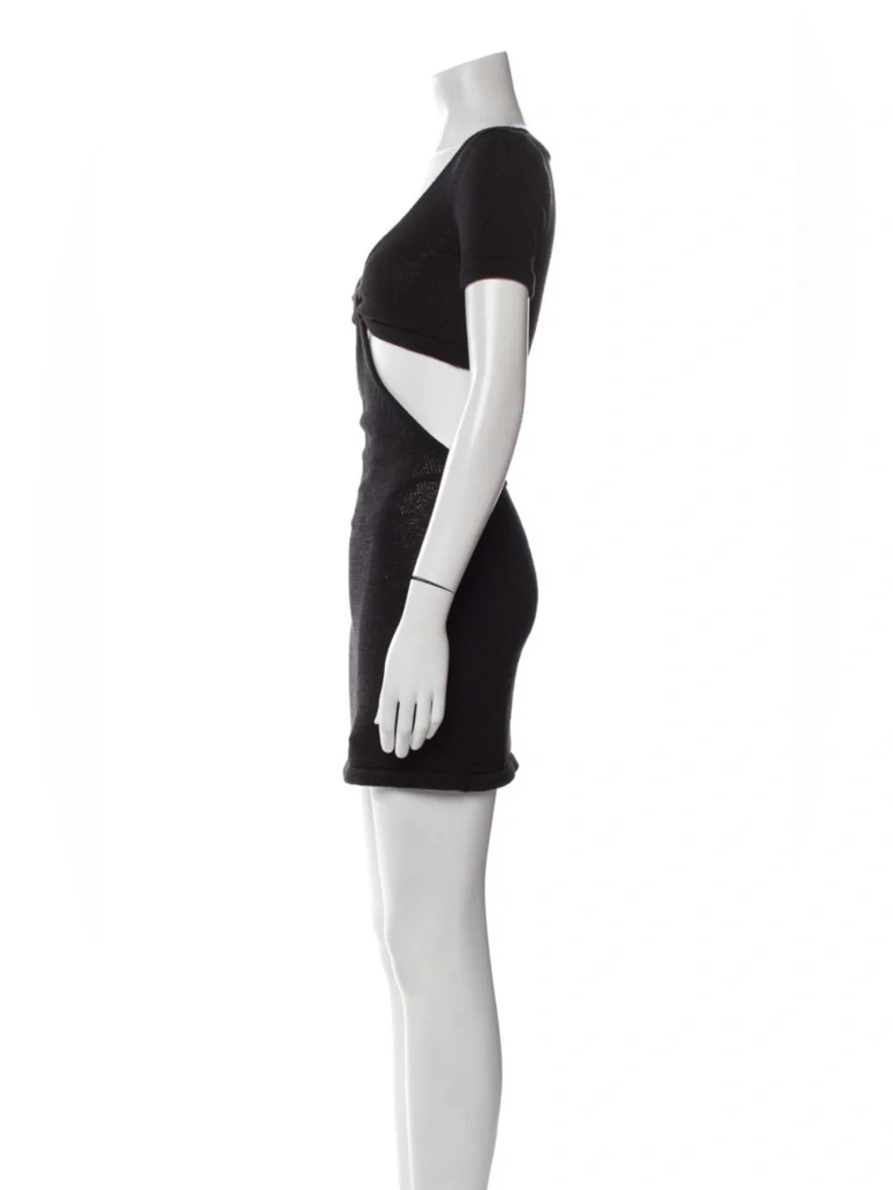 Cult Gaia Black Cutout Mini Dress XS Open Side Bodycon Sexy - Picture 4 of 8